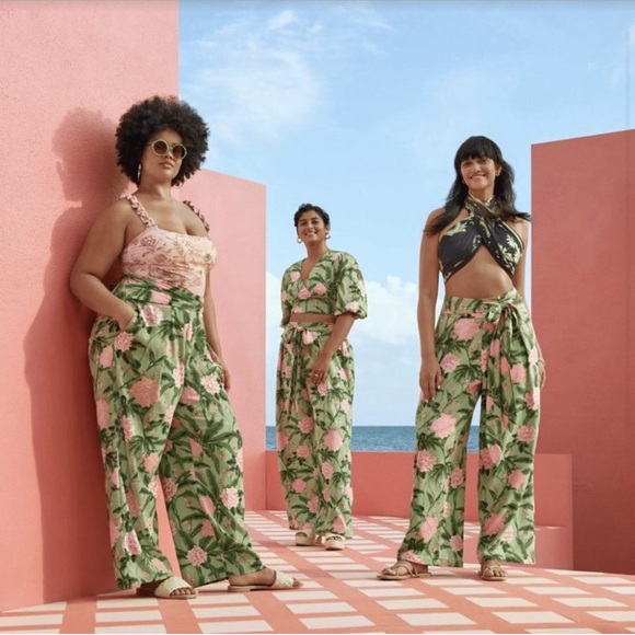 Agua Bendita Pants - Agua Bendita × Target Large Peony Print Pants | Size XXL | Green/Pink